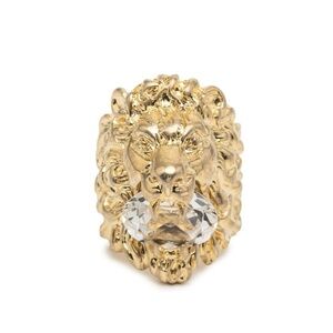 NWB Gucci  Lion Head Ring w/ White Crystal Designer SIZE: 16